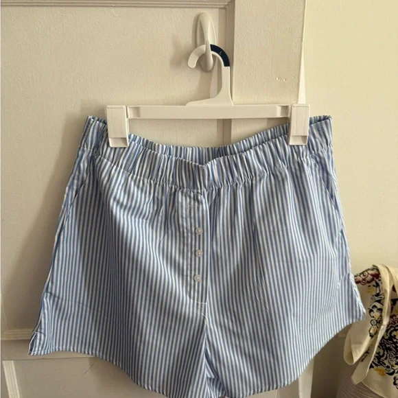 Daily Drills Poplin Resort Shorts Blue Striped